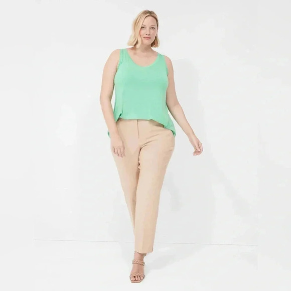 🌸 EUC Lane Bryant Swing V-neck Tank, Size 14/16, Bright Green - Picture 2 of 7